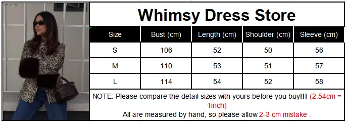 Women Leopard Print Stand Collar Waist Cinched Faux Fur Short Coat Fluffy Cuff Fashion Outerwear Winter Ladies Warm Furry Jacket