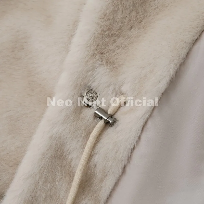Neo Mint Trendy 2026 Winter Women Brand Faux Mink Fur Peplum Jacket Chic Street Fashion Girls Warm Drawstring Waist Eco Fur Coat