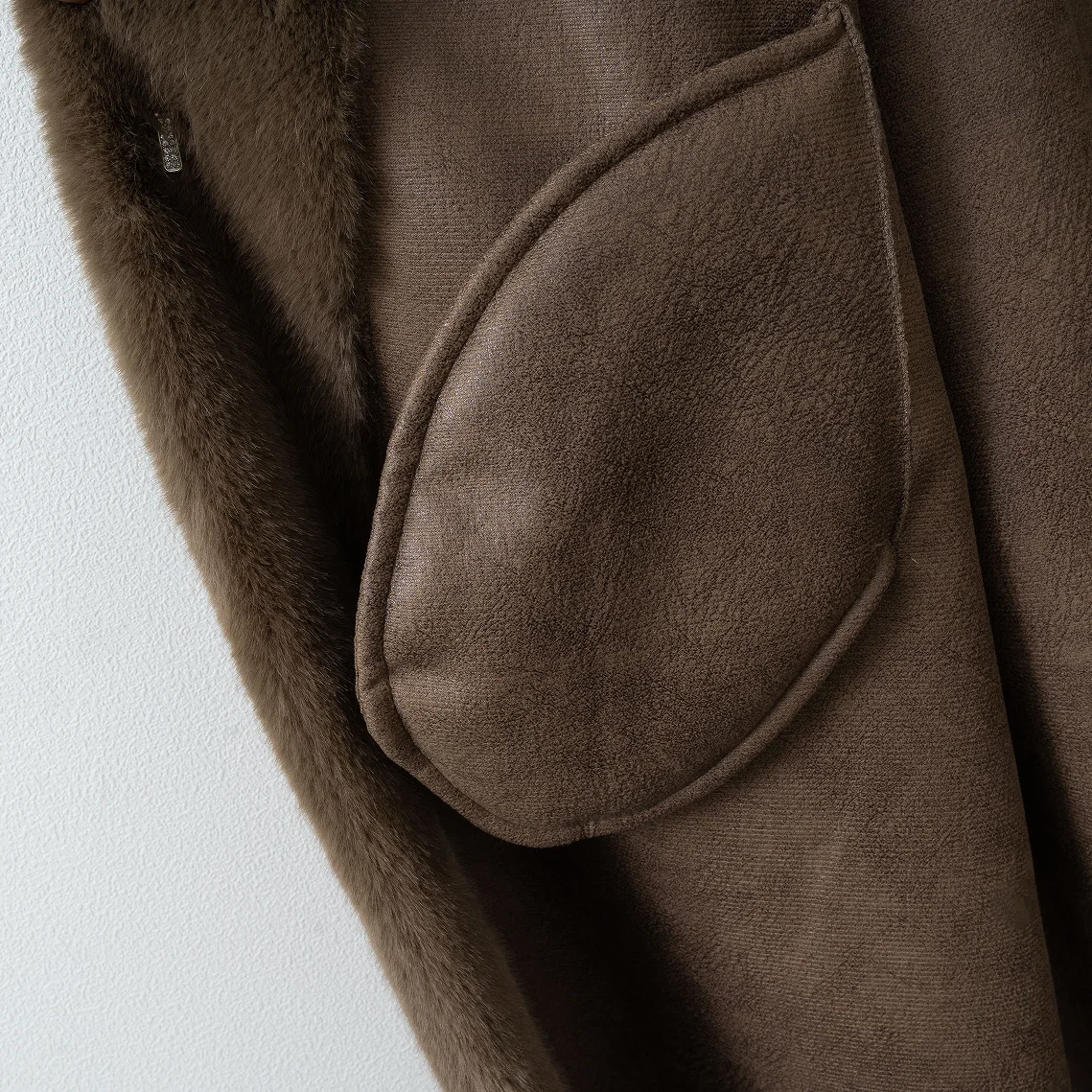 Women Long Faux Fur Coat Mandarin Collar Single Breasted Autumn Winter Warm Plush Overcoat With Pockets, Multi‑Colors Available