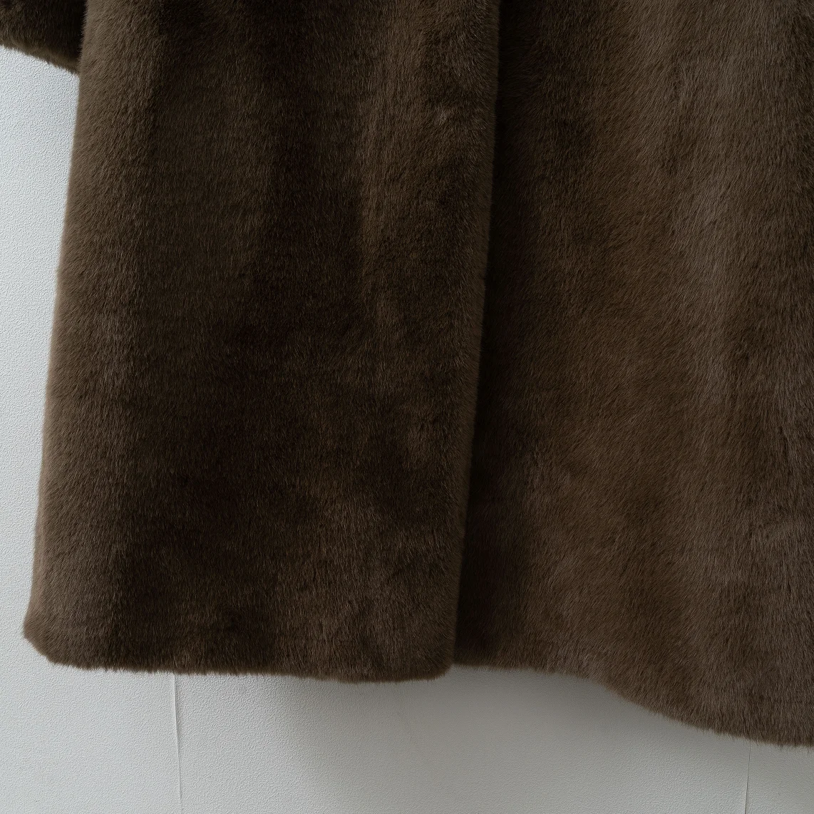Women Long Faux Fur Coat Mandarin Collar Single Breasted Autumn Winter Warm Plush Overcoat With Pockets, Multi‑Colors Available