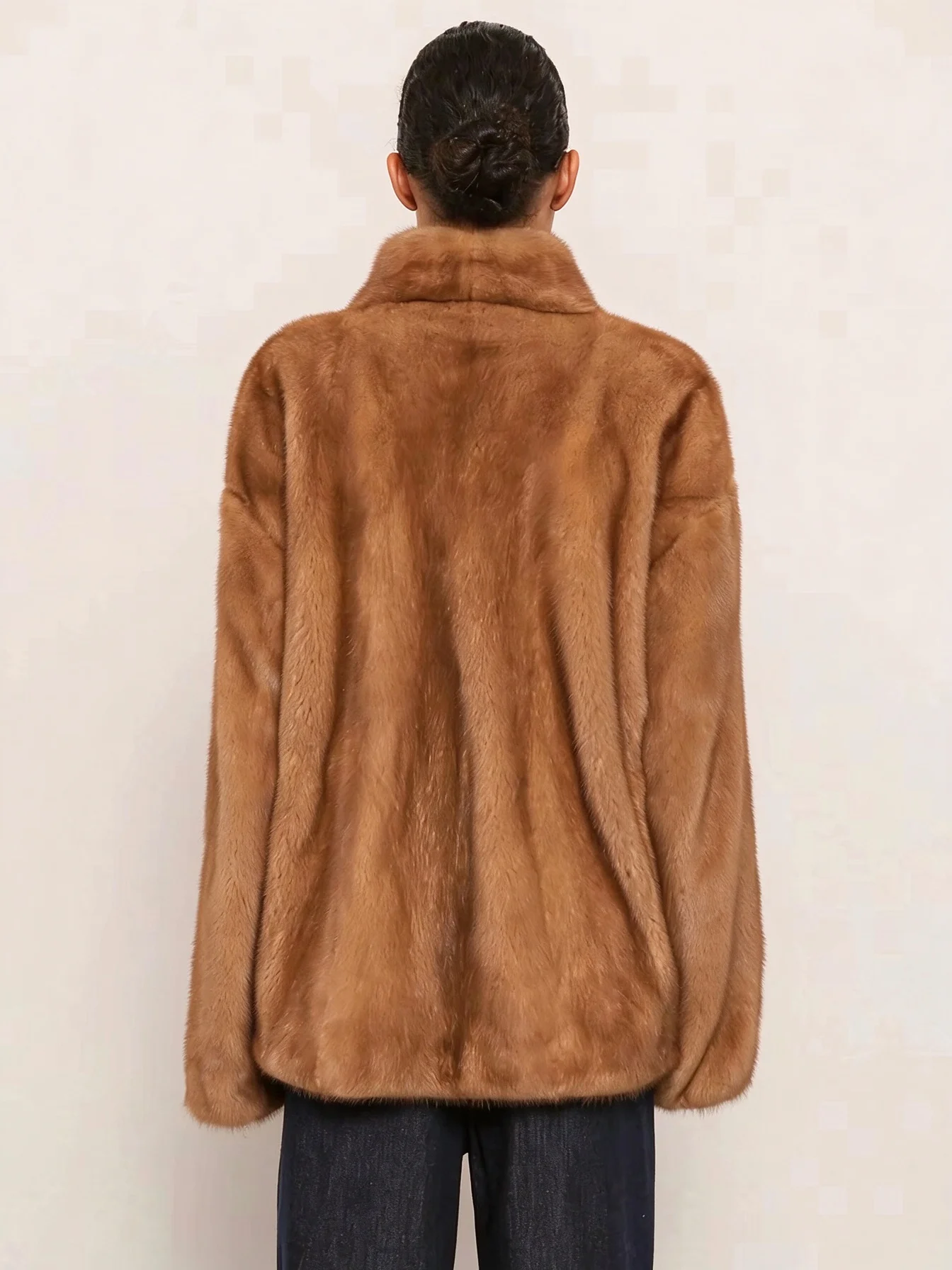 TOKO 2026 New Women Faux Mink Fur Coat Stand Collar Hidden Button Long Sleeve Relaxed Soft Fluffy Thick Warm Winter Outerwear