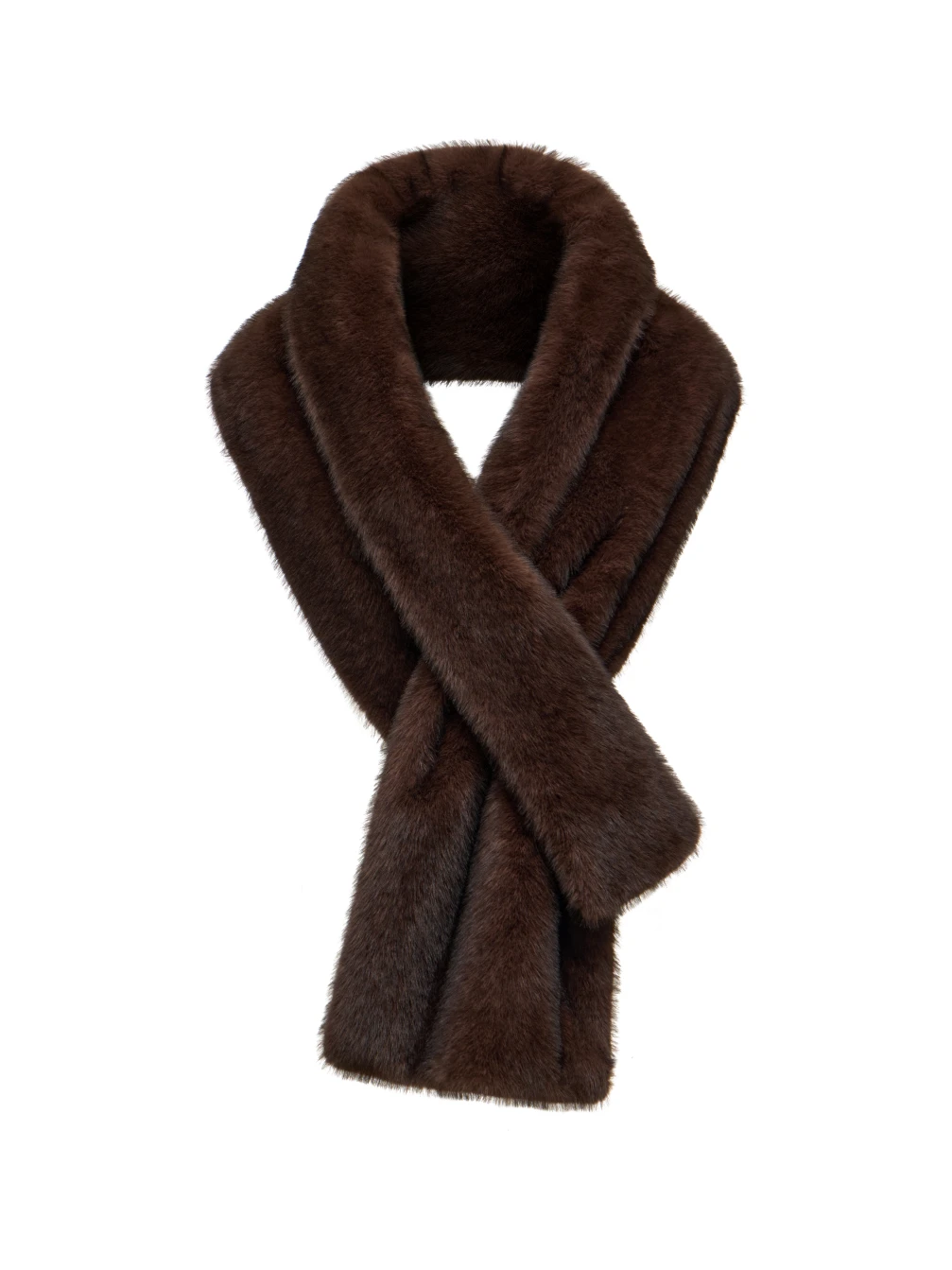 IG Women Luxury Mink-Like Faux Fur Shawl Stole, Wide Collar Wrap, Elegant Sleeveless Winter Evening Party Outerwear