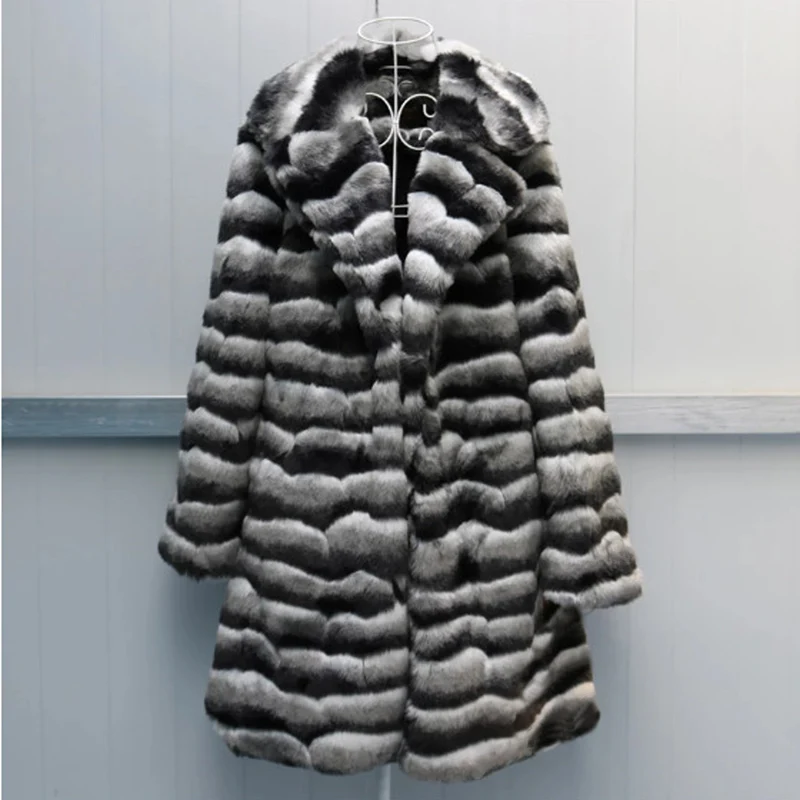 Winter women's fur coat thermal coat mink hair long leisure windbreaker mink skin top