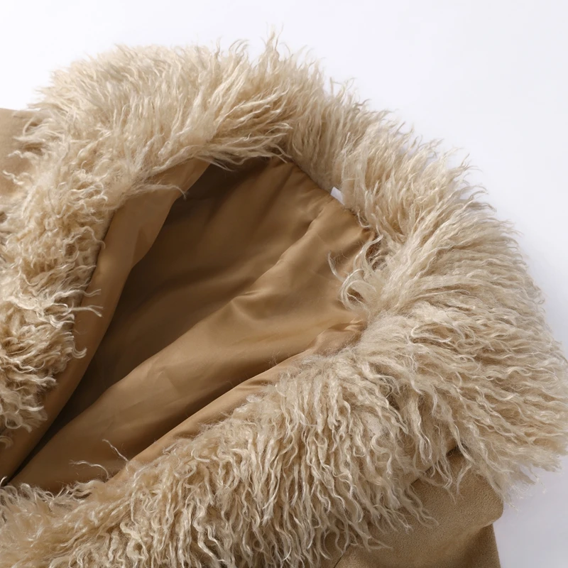 Casual Faux Fur Coats Women Street Full Sleeve Long Loose Patchwork Open Stitch Coat Female 2025 Fashion Winter Lady Outwears