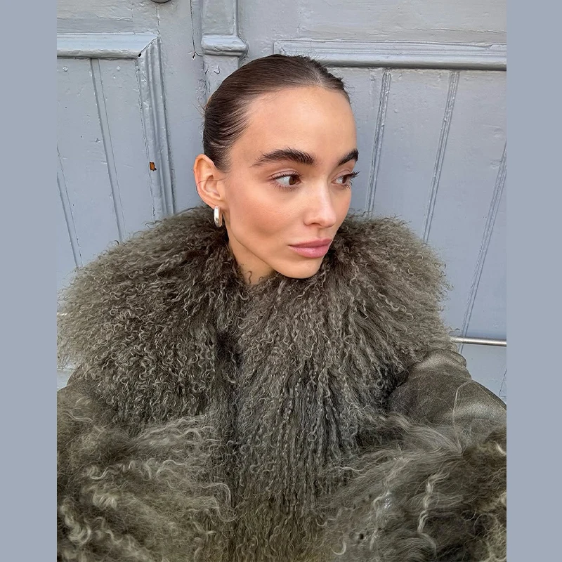 Casual Faux Fur Coats Women Street Full Sleeve Long Loose Patchwork Open Stitch Coat Female 2025 Fashion Winter Lady Outwears