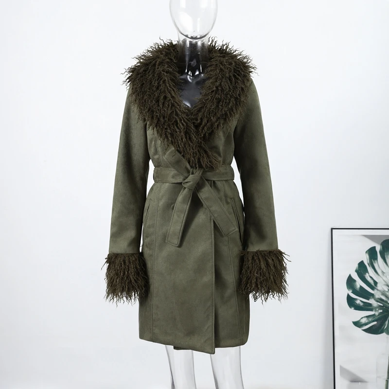 Casual Faux Fur Coats Women Street Full Sleeve Long Loose Patchwork Open Stitch Coat Female 2025 Fashion Winter Lady Outwears