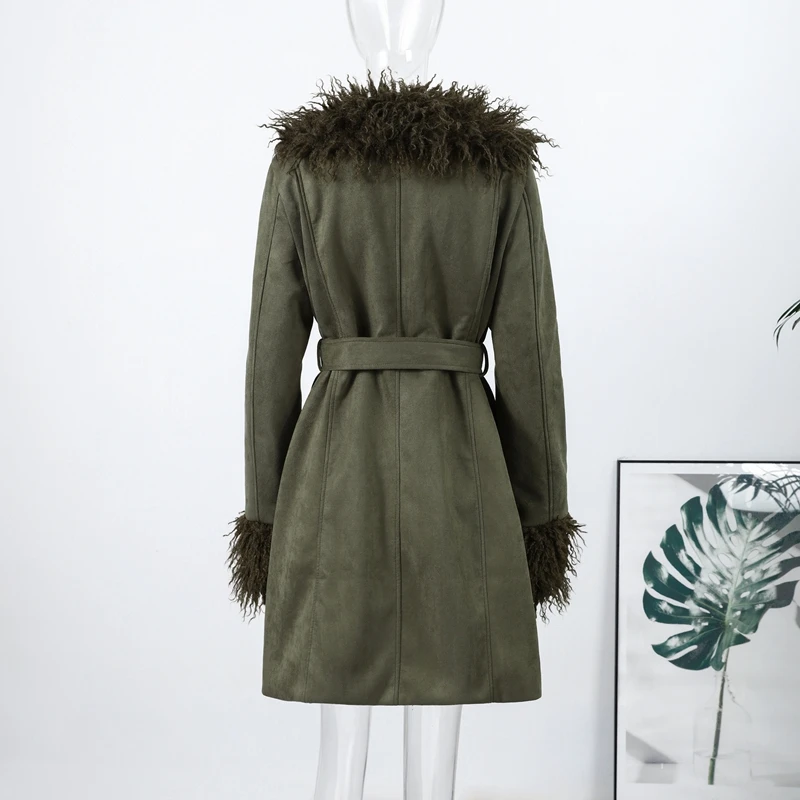 Casual Faux Fur Coats Women Street Full Sleeve Long Loose Patchwork Open Stitch Coat Female 2025 Fashion Winter Lady Outwears