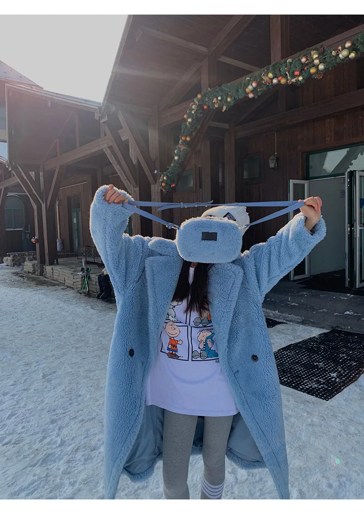 Bella Philosophy Women Winter Faux Fur Warm Long Coat Long Sleeve Female Thick Teddy Bear Coat Casual Loose Oversize Outwears