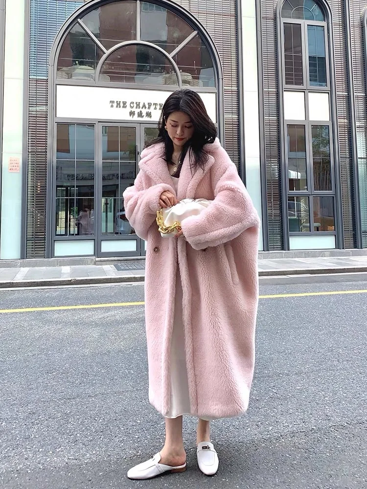 Bella Philosophy Women Winter Faux Fur Warm Long Coat Long Sleeve Female Thick Teddy Bear Coat Casual Loose Oversize Outwears
