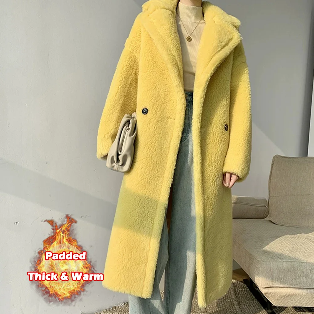 Bella Philosophy Women Winter Faux Fur Warm Long Coat Long Sleeve Female Thick Teddy Bear Coat Casual Loose Oversize Outwears