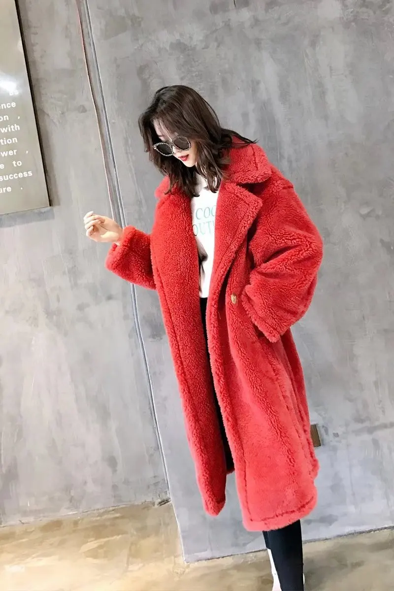 Bella Philosophy Women Winter Faux Fur Warm Long Coat Long Sleeve Female Thick Teddy Bear Coat Casual Loose Oversize Outwears