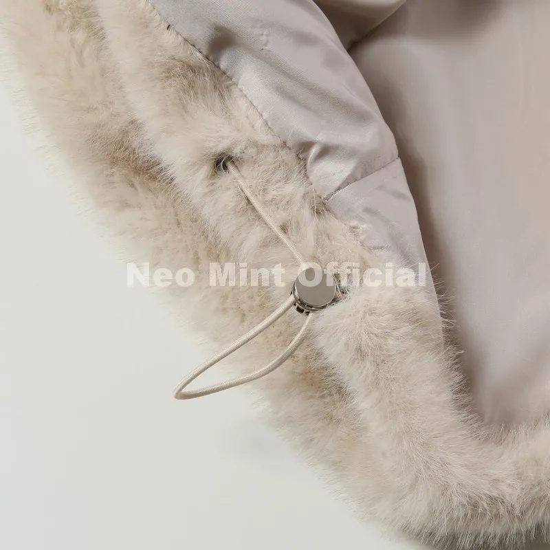 Neo Mint Iconic Chic Street Fashion Girls Faux Mink Fur Hoodies Sweatshirts Women Retro Luxury Front Zipper Eco Fur Jacket Coats