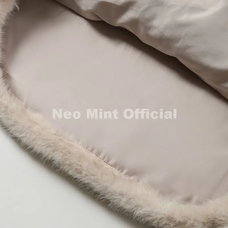 Neo Mint Iconic Chic Street Fashion Girls Faux Mink Fur Hoodies Sweatshirts Women Retro Luxury Front Zipper Eco Fur Jacket Coats