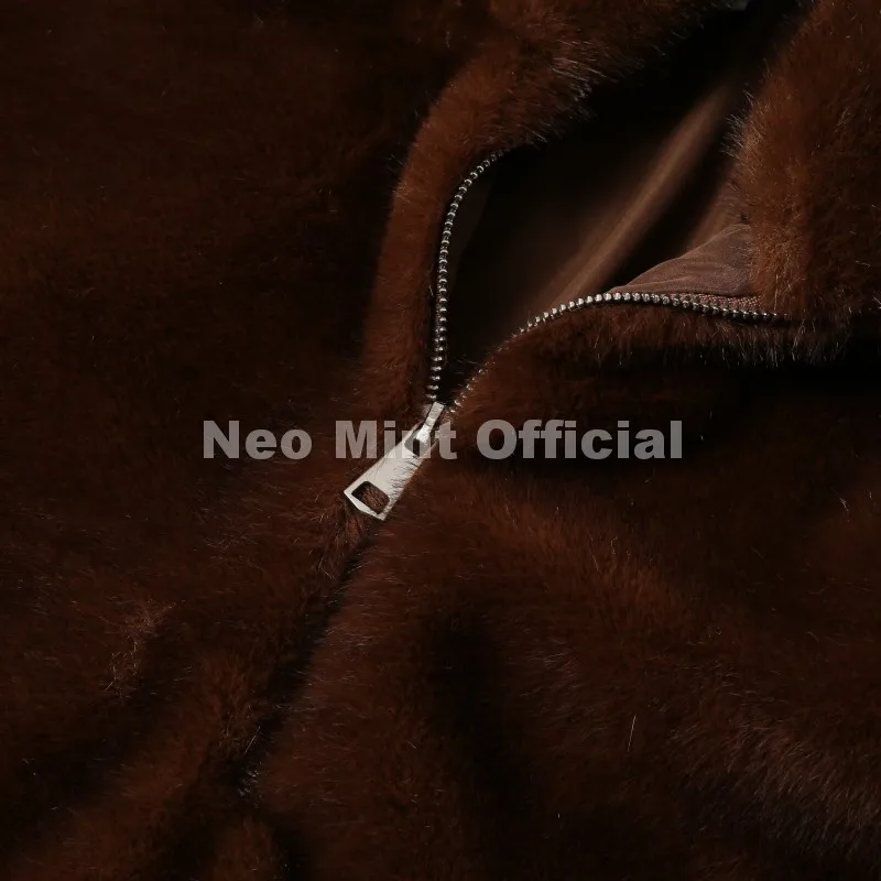Neo Mint Iconic Chic Street Fashion Girls Faux Mink Fur Hoodies Sweatshirts Women Retro Luxury Front Zipper Eco Fur Jacket Coats