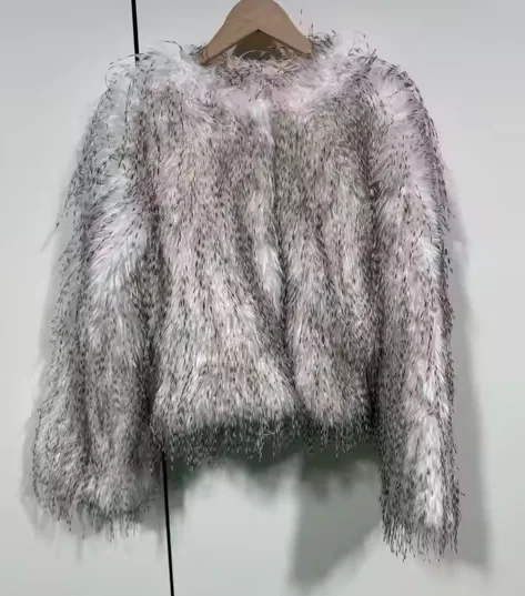 Women Faux fur coat Cropped overcoat