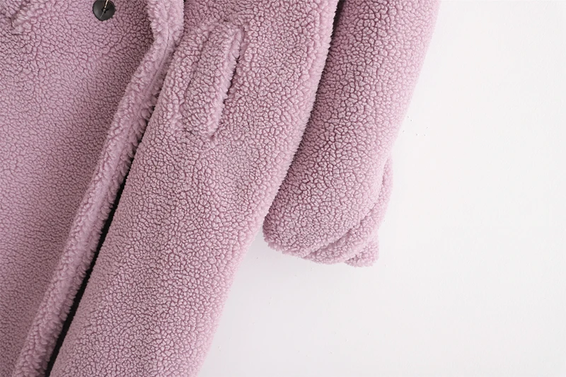 Winter Notched Collar Hairy Shaggy Faux Fur Long Teddy Coat Ivory Woman Shearling Fluffy X-Long Jackets Keep Warm Outerwear
