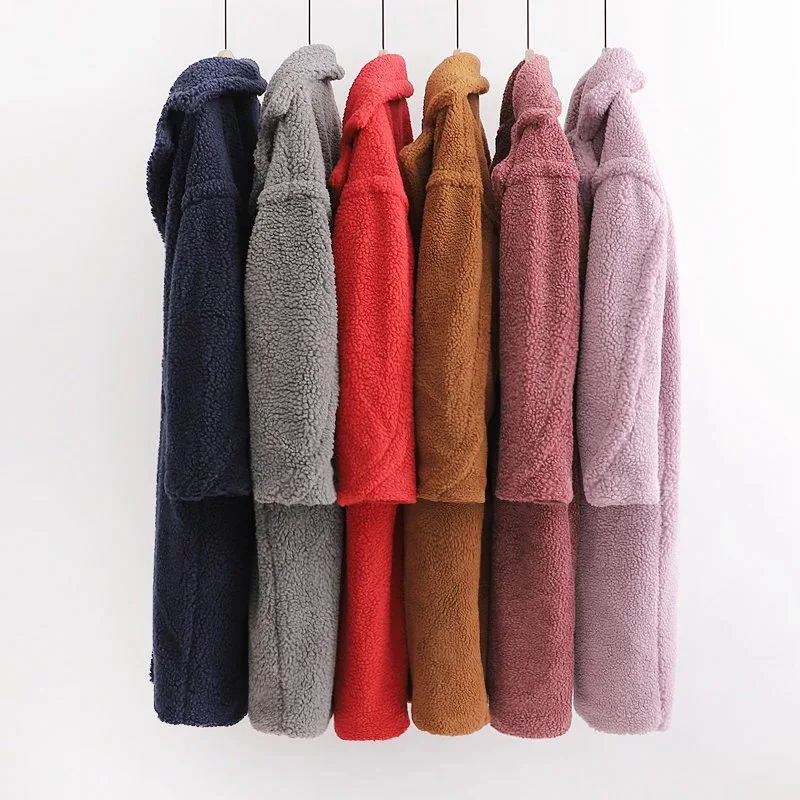 Winter Notched Collar Hairy Shaggy Faux Fur Long Teddy Coat Ivory Woman Shearling Fluffy X-Long Jackets Keep Warm Outerwear