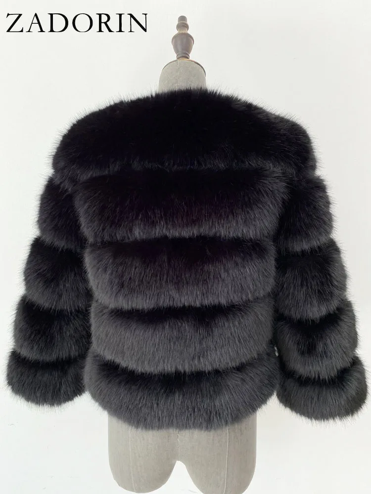 ZADORIN Children Faux Fox Fur Coat Winter Fashion Long Sleeve Warm Kids Fur Coats Outerwears Fake Fur Jacket Children Clothes