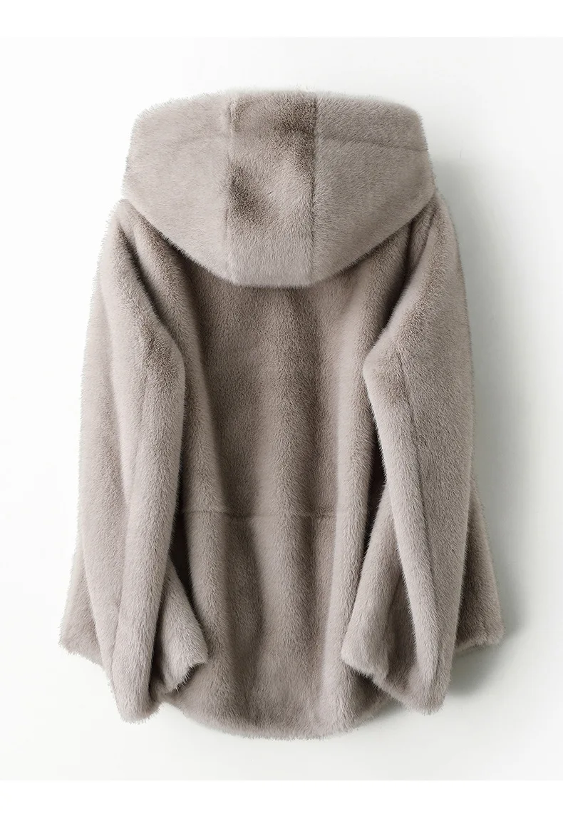 Women's Short Hooded Faux Mink Fur Coat 2026 Winter Thick Warm Zipper Plush Jackets Female High Quality Solid Thermal Outerwear