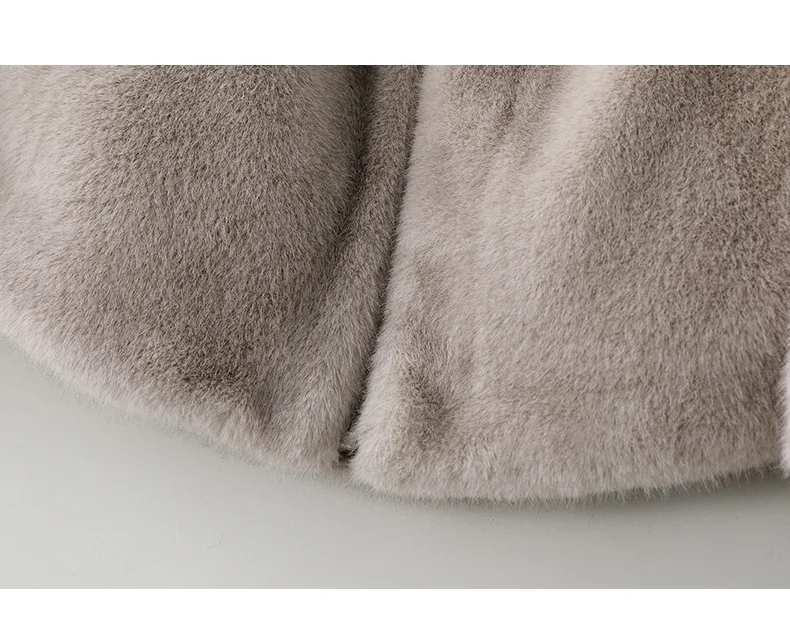 Women's Short Hooded Faux Mink Fur Coat 2026 Winter Thick Warm Zipper Plush Jackets Female High Quality Solid Thermal Outerwear