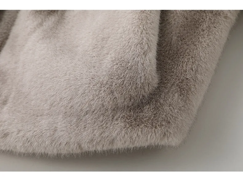 Women's Short Hooded Faux Mink Fur Coat 2026 Winter Thick Warm Zipper Plush Jackets Female High Quality Solid Thermal Outerwear