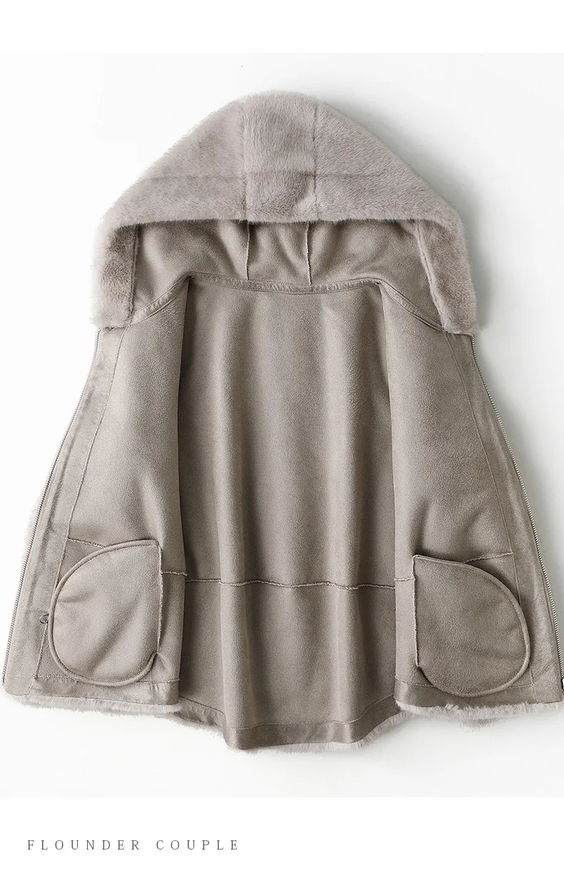 Women's Short Hooded Faux Mink Fur Coat 2026 Winter Thick Warm Zipper Plush Jackets Female High Quality Solid Thermal Outerwear