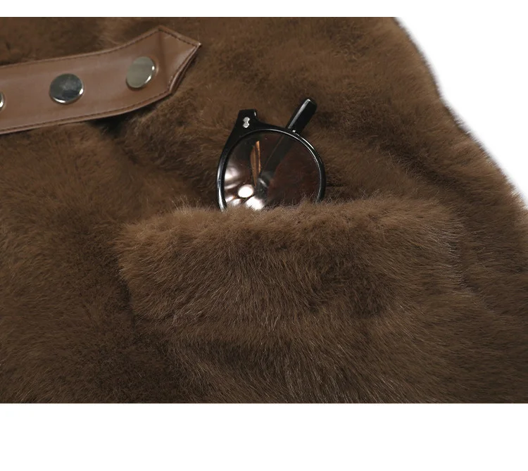 LOUIS YAO Stand Collar Faux Fur Women's Long Coat 2025 Winter Vintage Soft Faux Mink Chic Street Wear Long-Sleeved Warm Coat
