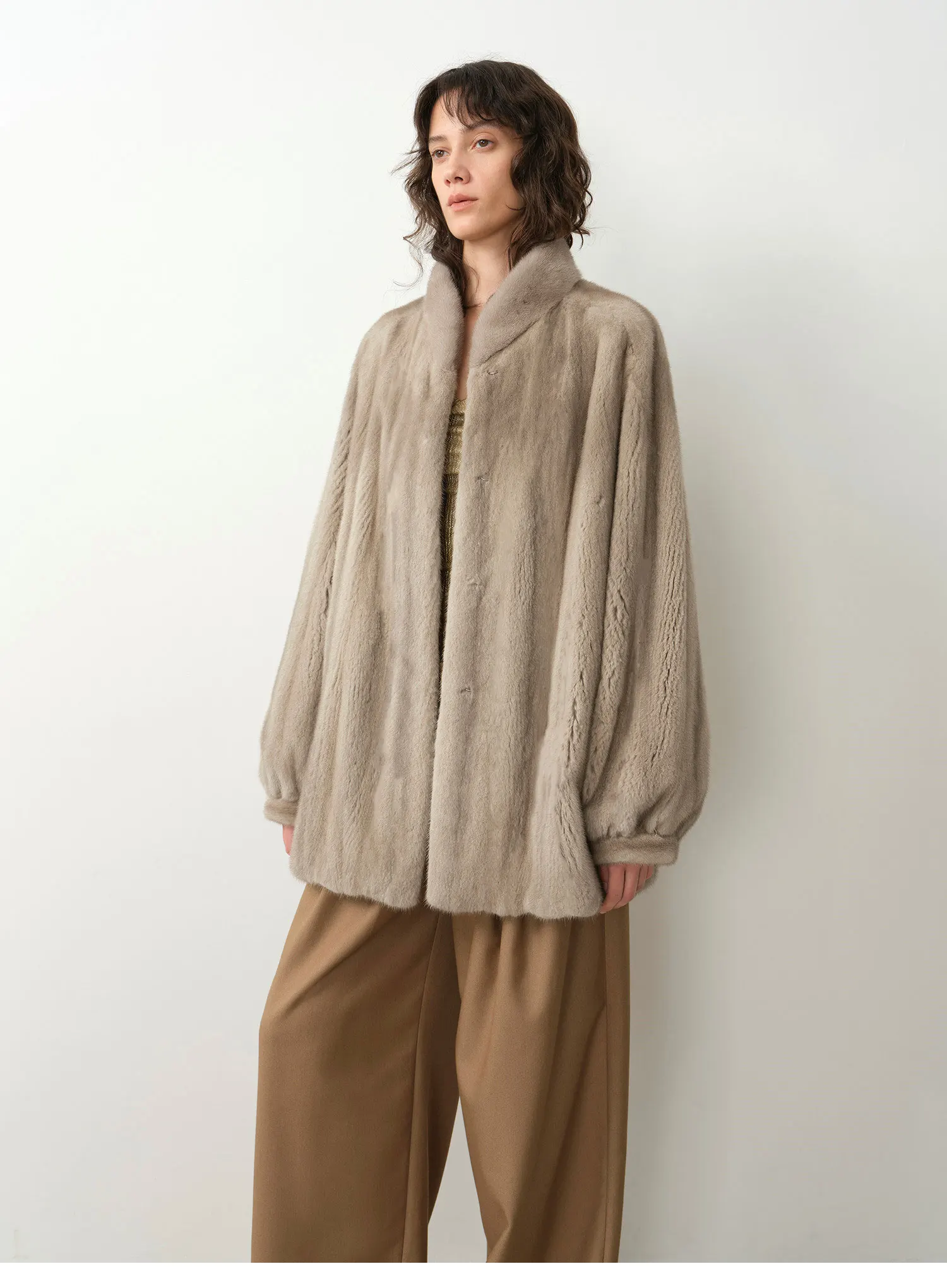 Lautaro Autumn Winter Thick Warm Faux Mink Fur Coat Women Stand Collar Luxury High Quality Elegant Chic Fluffy Overcoat 2026