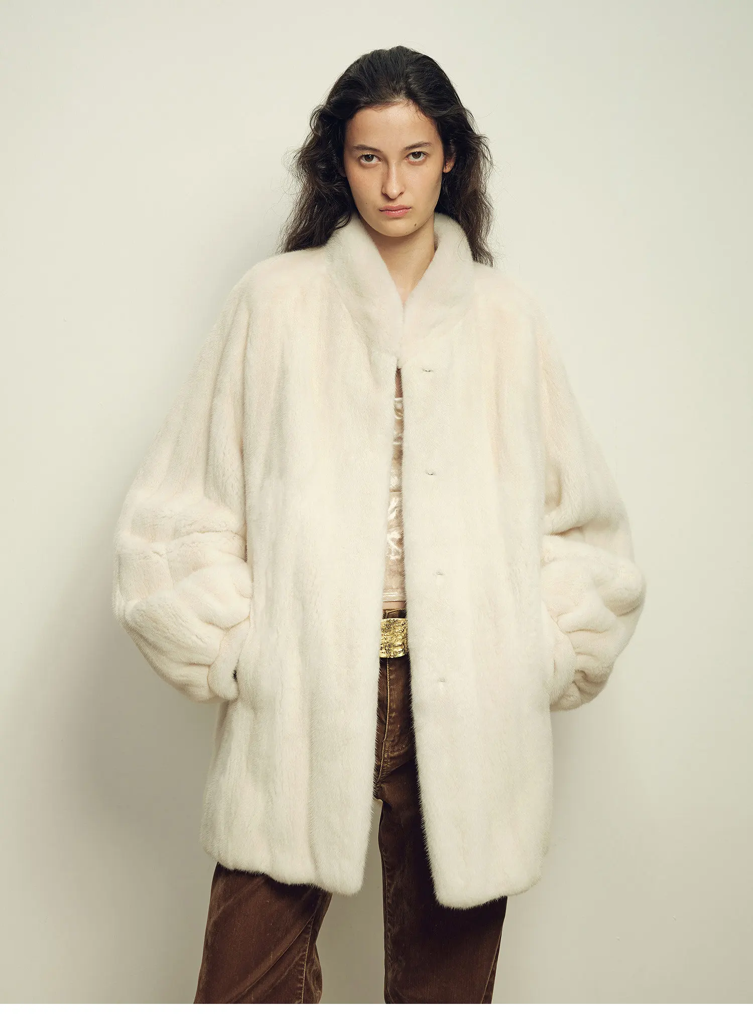 Lautaro Autumn Winter Thick Warm Faux Mink Fur Coat Women Stand Collar Luxury High Quality Elegant Chic Fluffy Overcoat 2026