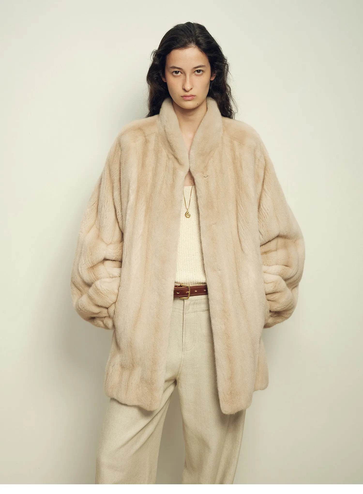 Lautaro Autumn Winter Thick Warm Faux Mink Fur Coat Women Stand Collar Luxury High Quality Elegant Chic Fluffy Overcoat 2026