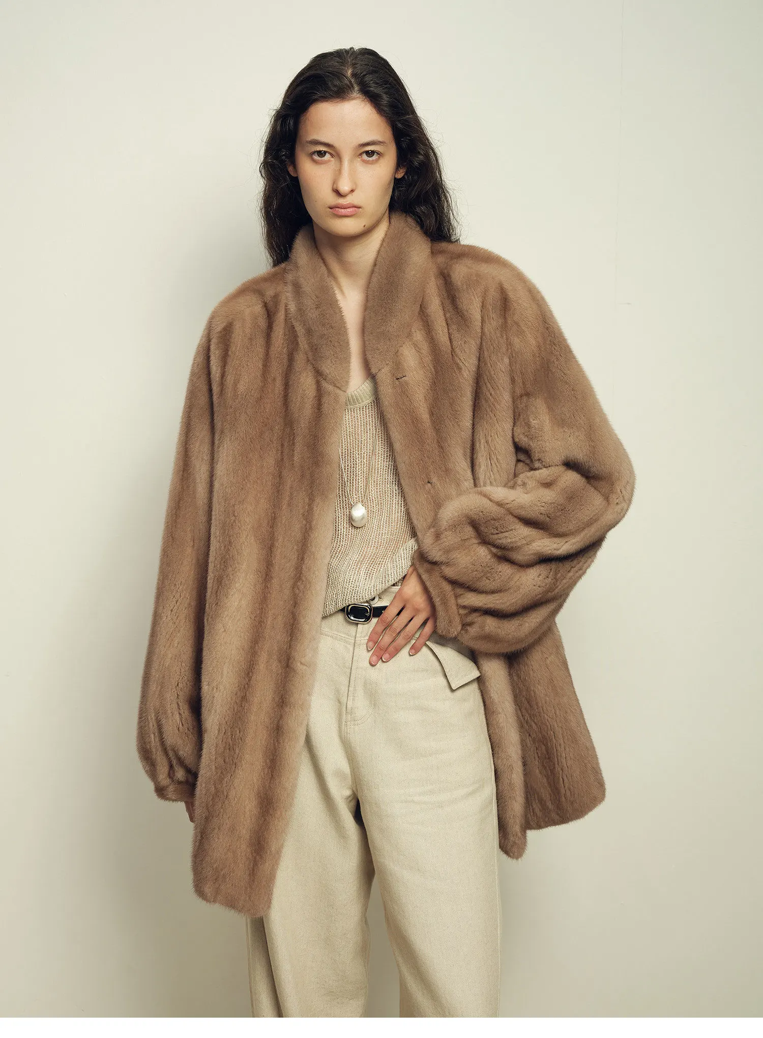 Lautaro Autumn Winter Thick Warm Faux Mink Fur Coat Women Stand Collar Luxury High Quality Elegant Chic Fluffy Overcoat 2026