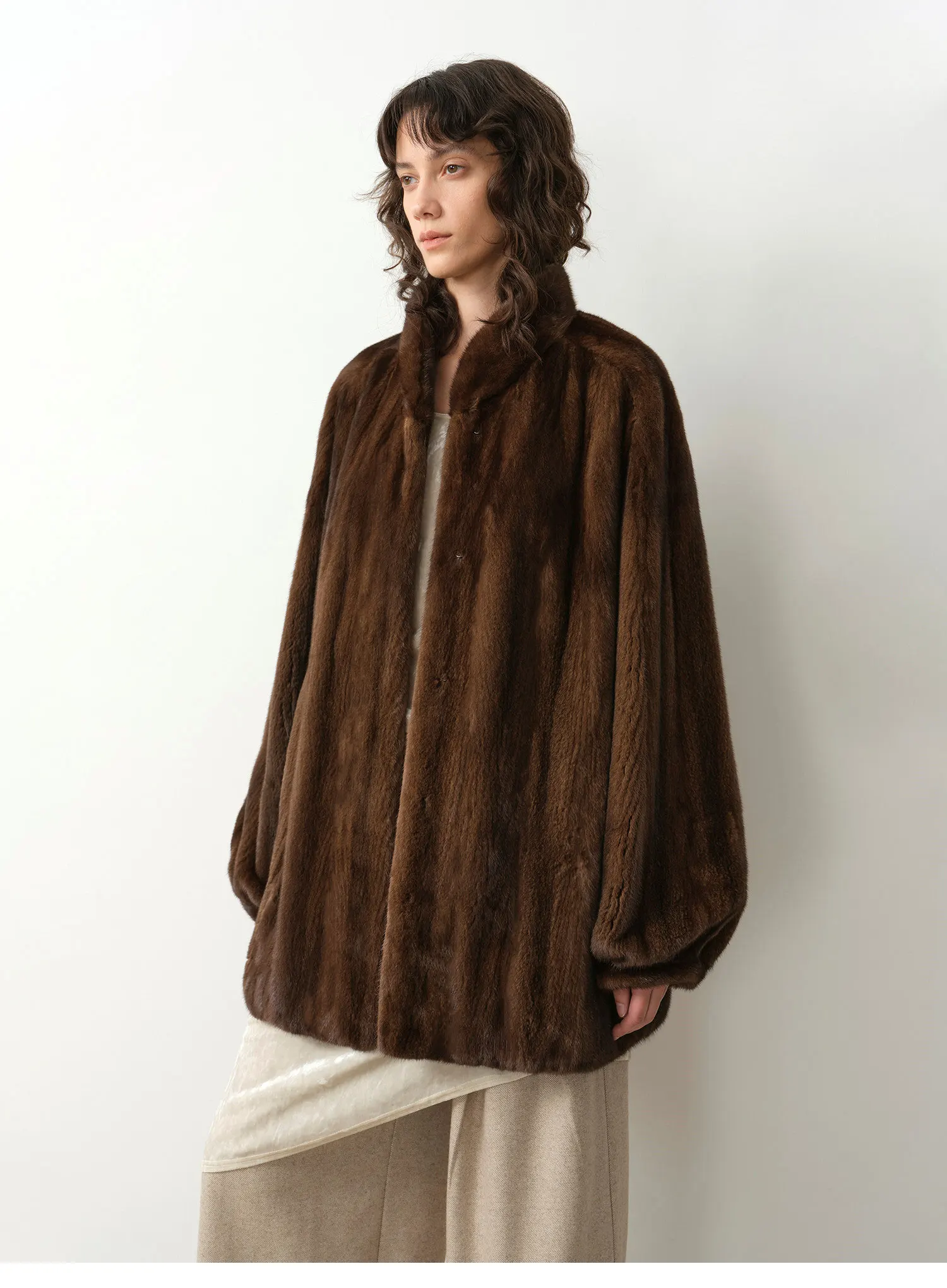 Lautaro Autumn Winter Thick Warm Faux Mink Fur Coat Women Stand Collar Luxury High Quality Elegant Chic Fluffy Overcoat 2026