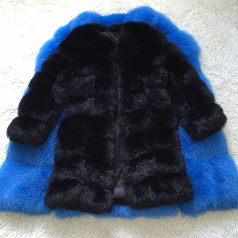 ZADORIN Europe Fashion 90cm Long Trench Coats Faux Fox Fur Coat Women Luxury Fur Splicing Warm Fluffy Fur Jacket Winter Overcoat