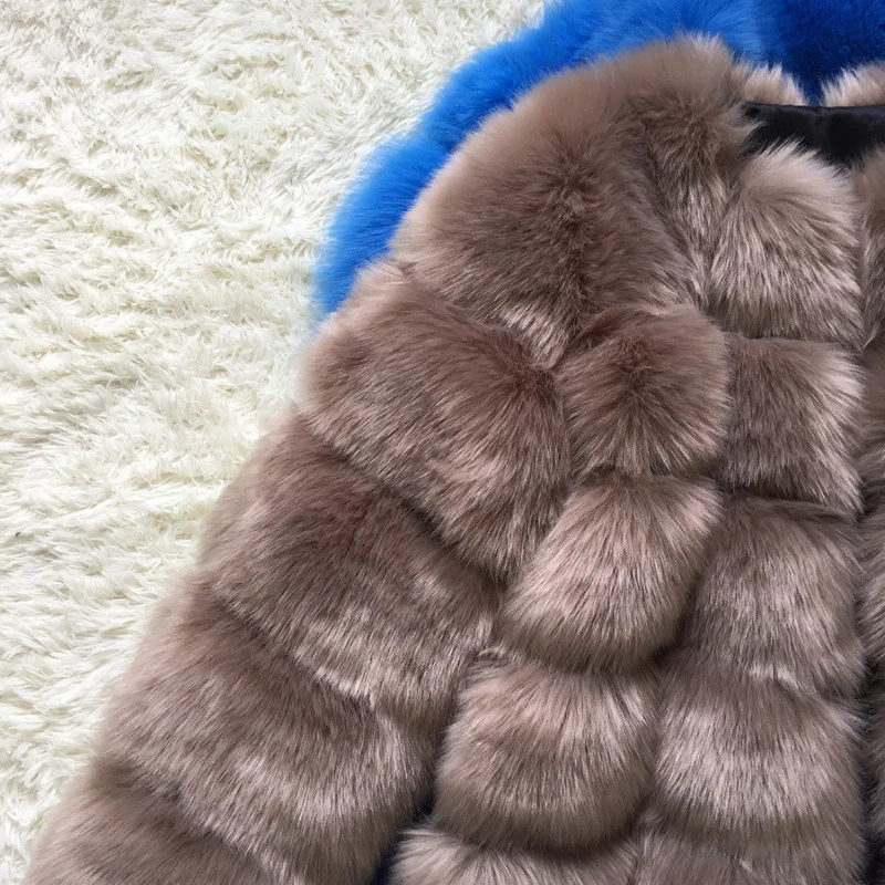 ZADORIN Europe Fashion 90cm Long Trench Coats Faux Fox Fur Coat Women Luxury Fur Splicing Warm Fluffy Fur Jacket Winter Overcoat