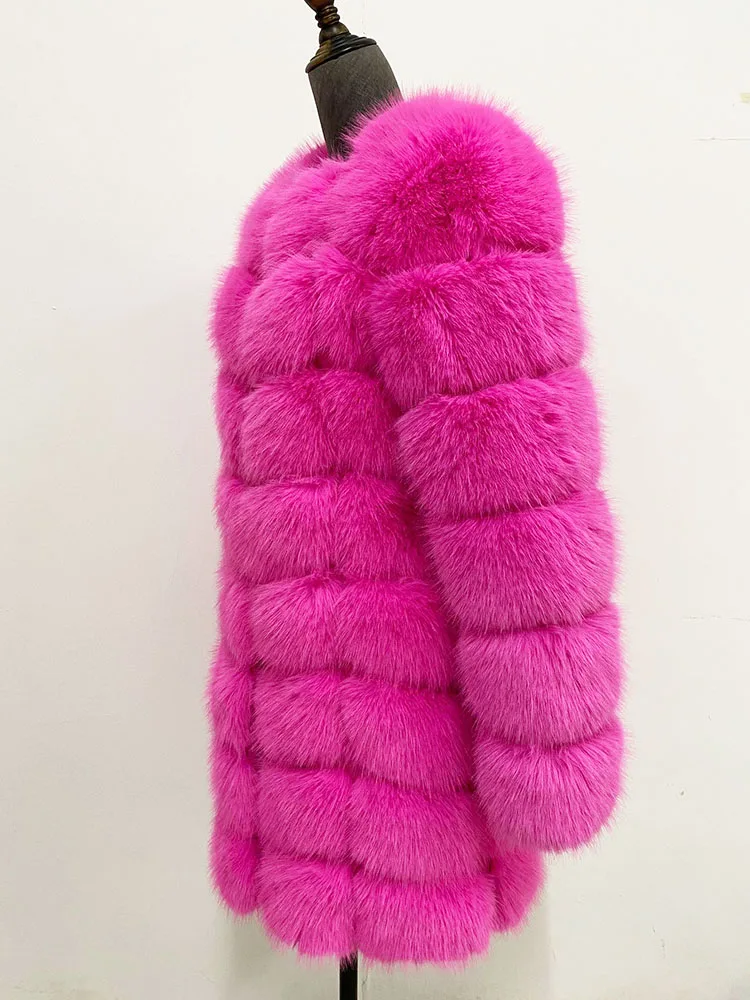 ZADORIN Europe Fashion 90cm Long Trench Coats Faux Fox Fur Coat Women Luxury Fur Splicing Warm Fluffy Fur Jacket Winter Overcoat