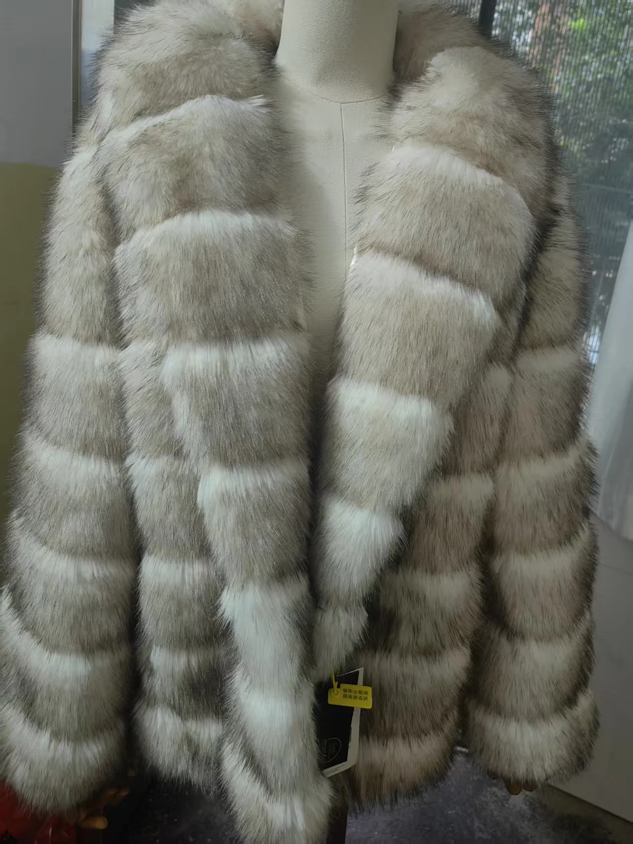 Faux Mink Fur Coat for Women,Covered Button Jacket,Turn-down Collar Outwear,Luxury,Korean,Autumn and Winter