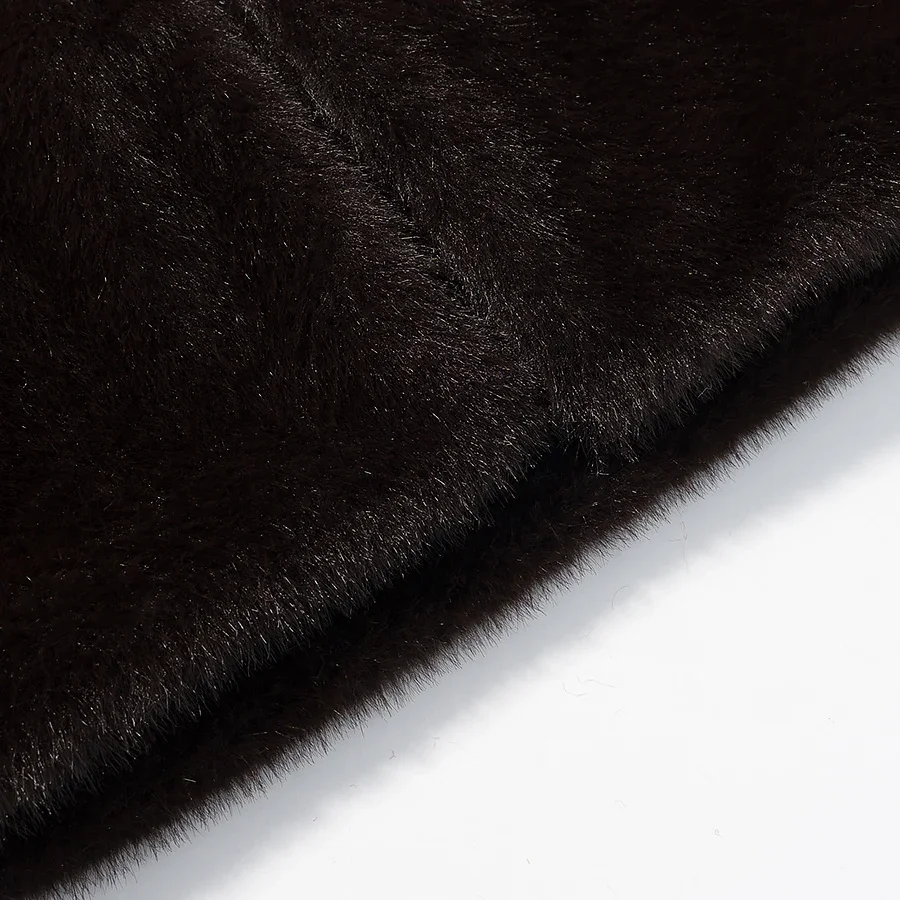 Luxury Solid High Waist Faux Fur Coat Women Elegant Half Sleeve Round Neck Regular Shoulder Thicken Jacket New Female Party Wear