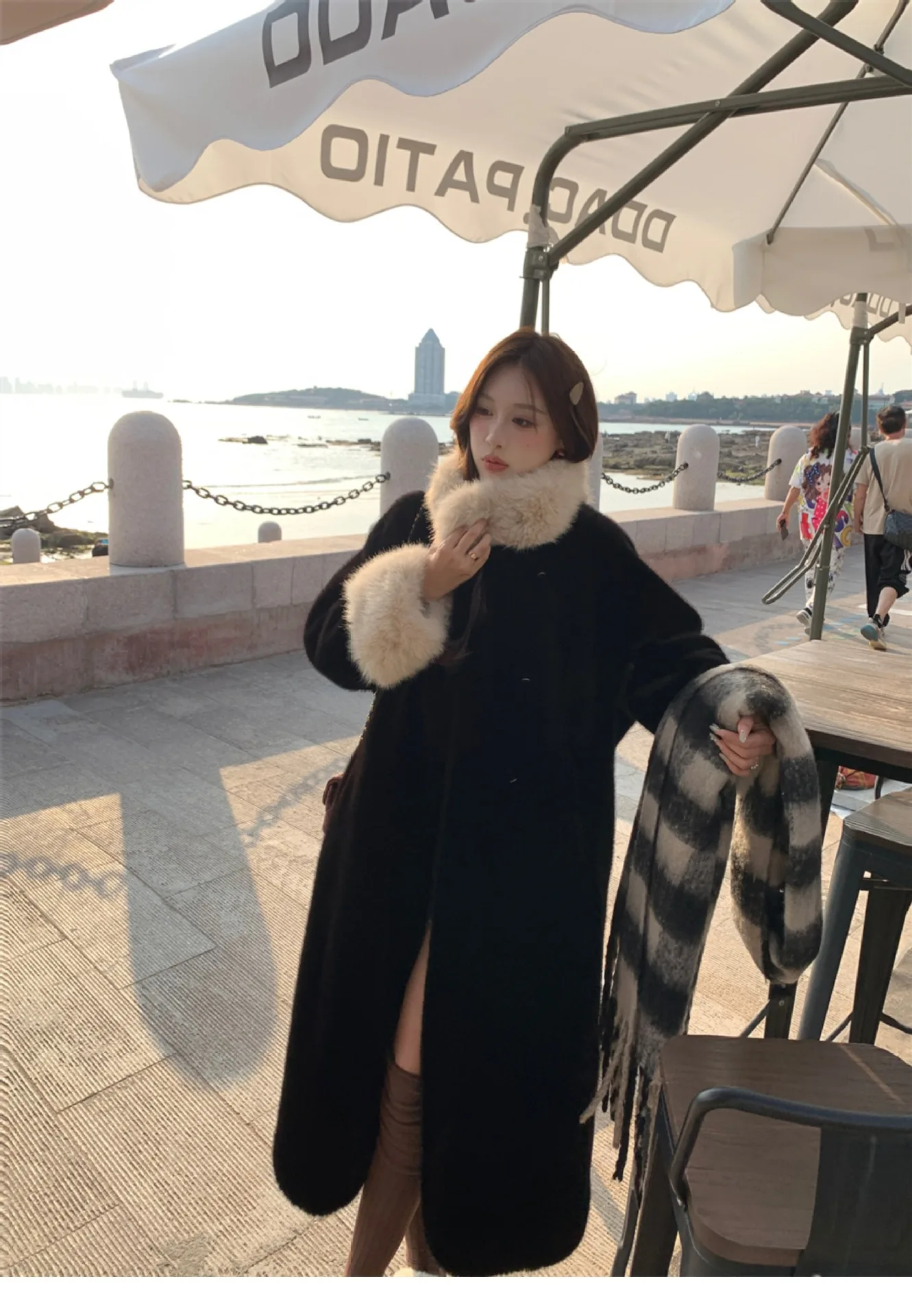 Women Faux Fur Long Coats Jackets Turn Down Collar Coat Thick Warm Y2k Streetwear Jacket Elegant Work Outerwear Autumn Winter