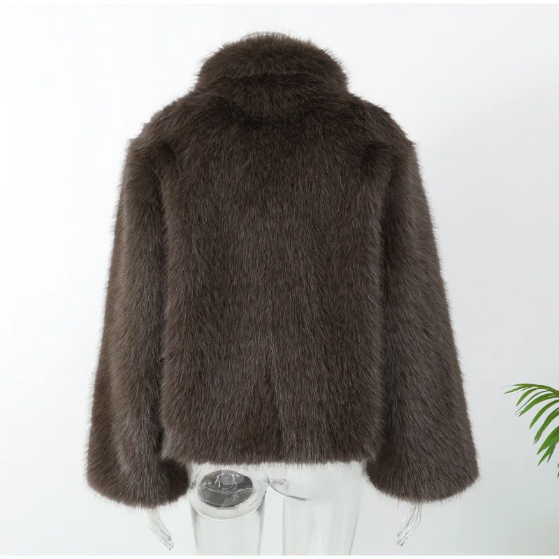 Winter Fur Coat Women New Retro Brand Fashion Trends Slim Casual Imitation Fur Senior Short Soft Eco Plush Eye-catching Warm