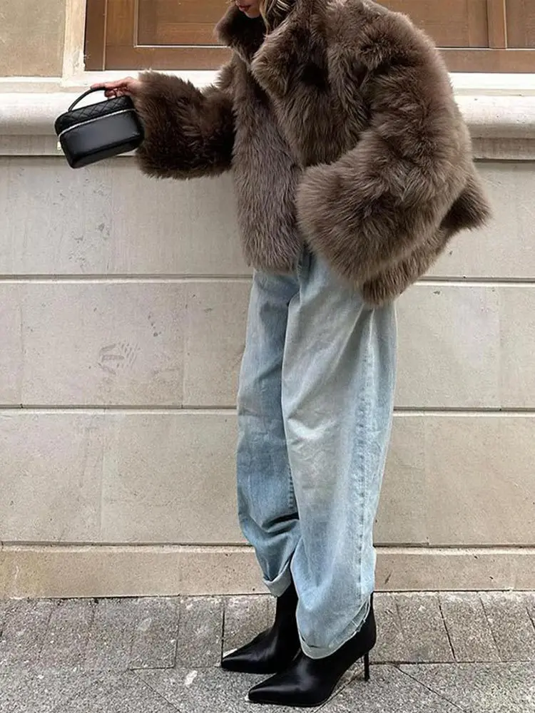 Winter Fur Coat Women New Retro Brand Fashion Trends Slim Casual Imitation Fur Senior Short Soft Eco Plush Eye-catching Warm