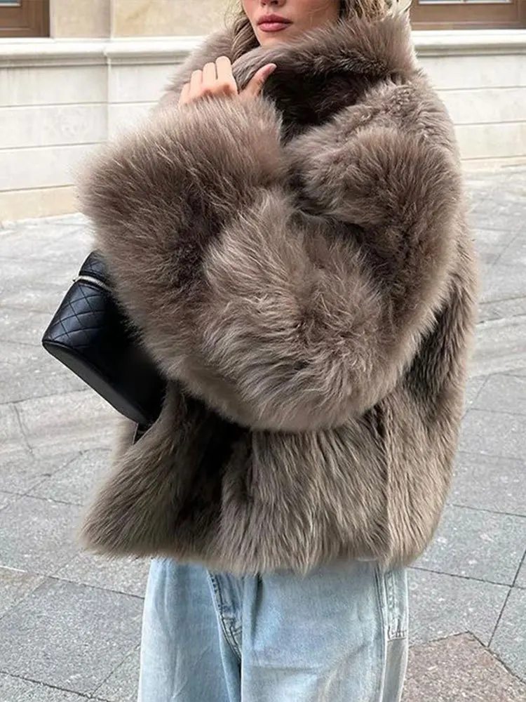 Winter Fur Coat Women New Retro Brand Fashion Trends Slim Casual Imitation Fur Senior Short Soft Eco Plush Eye-catching Warm