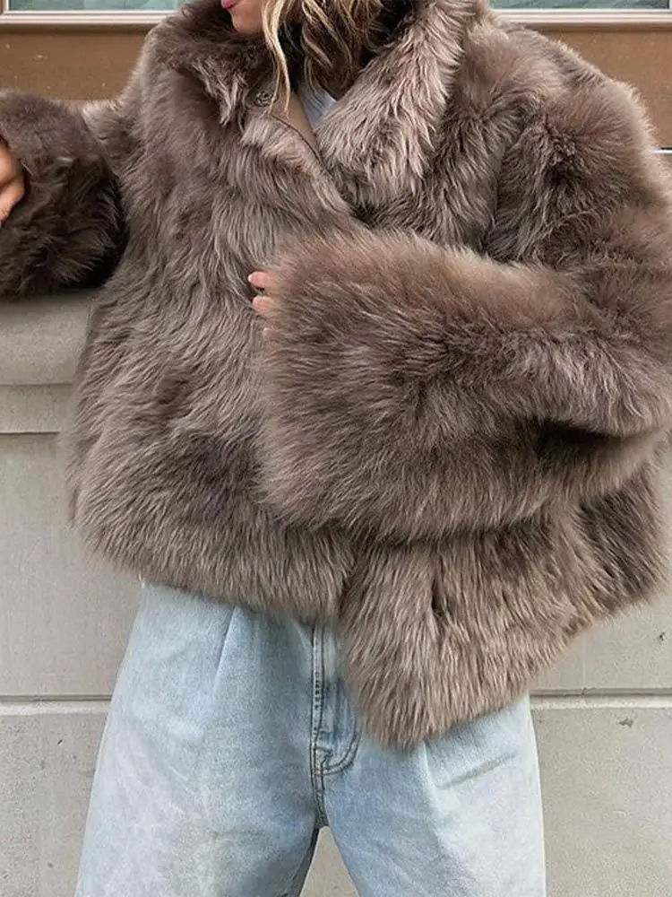 Winter Fur Coat Women New Retro Brand Fashion Trends Slim Casual Imitation Fur Senior Short Soft Eco Plush Eye-catching Warm