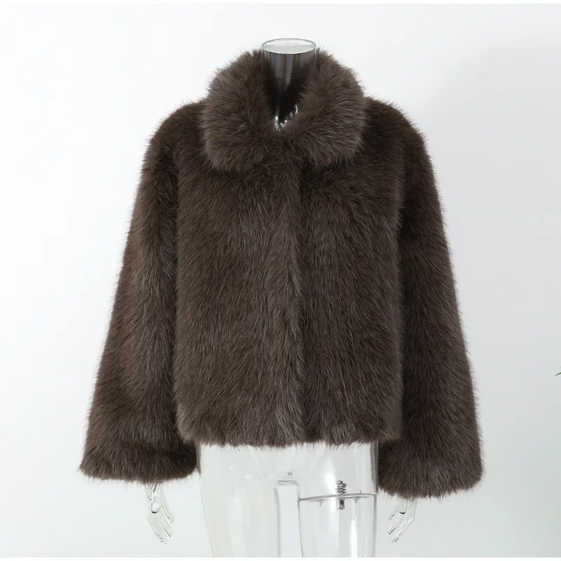 Winter Fur Coat Women New Retro Brand Fashion Trends Slim Casual Imitation Fur Senior Short Soft Eco Plush Eye-catching Warm