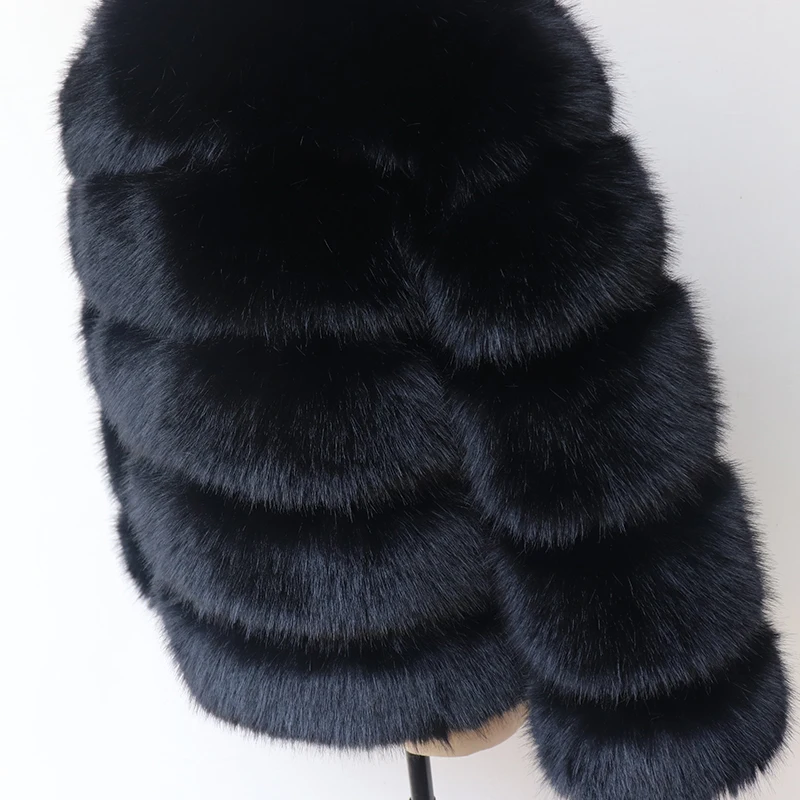 HJQJLJLS 2022 New Fashion Faux Fur Coat for Women Black Fluffy Soft Furry Jacket Female High Imitation Fox Fur Outerwear LJLS139
