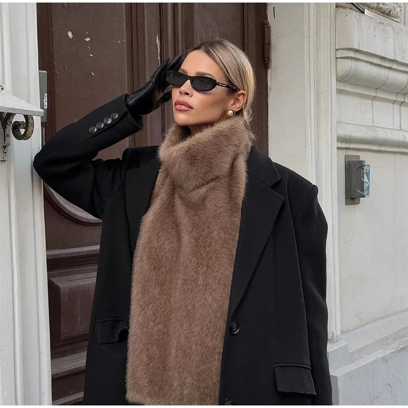 Women Stand Collar Faux Fur Vest Chic Solid High Collar Sleeveless Loose Waistcoat Casual 2026 New Lady Daily Street Short Vests