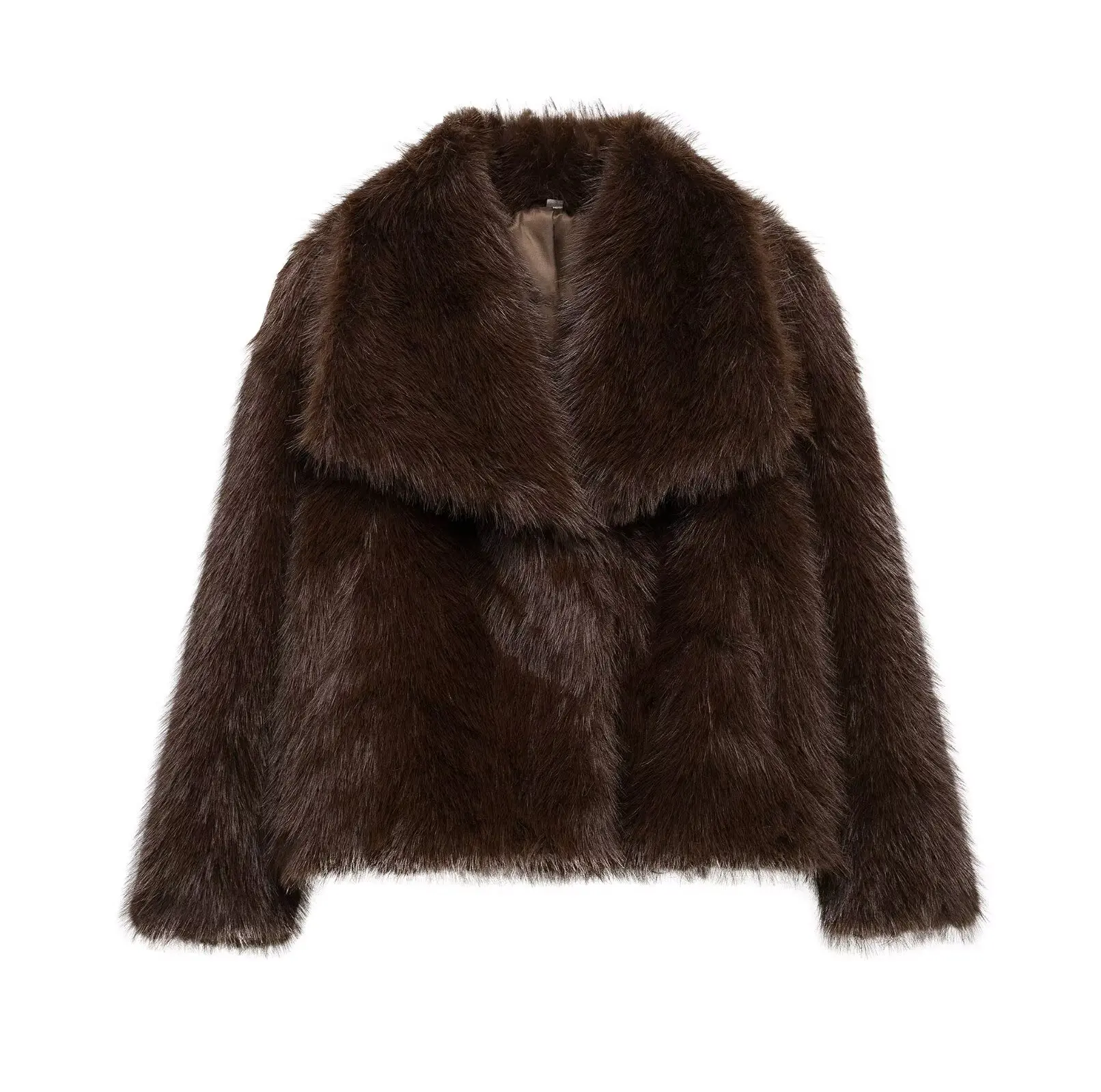 Vintage Fur Jacket Coat Women Autumn Winter Warm Casual Loose Coat Trendy Faux Fur Lapel Coat 2026 Fashion Elegant Ladies Coat
