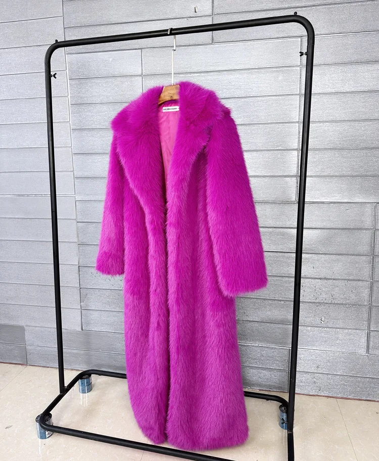 Imitation Fur Coat Feminine Elegance Women's Fur Coat 2026 New Winter Fashion High Quality Temperament Lapel Women Fur Coat H101