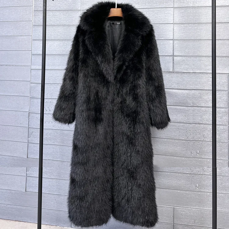 Imitation Fur Coat Feminine Elegance Women's Fur Coat 2026 New Winter Fashion High Quality Temperament Lapel Women Fur Coat H101