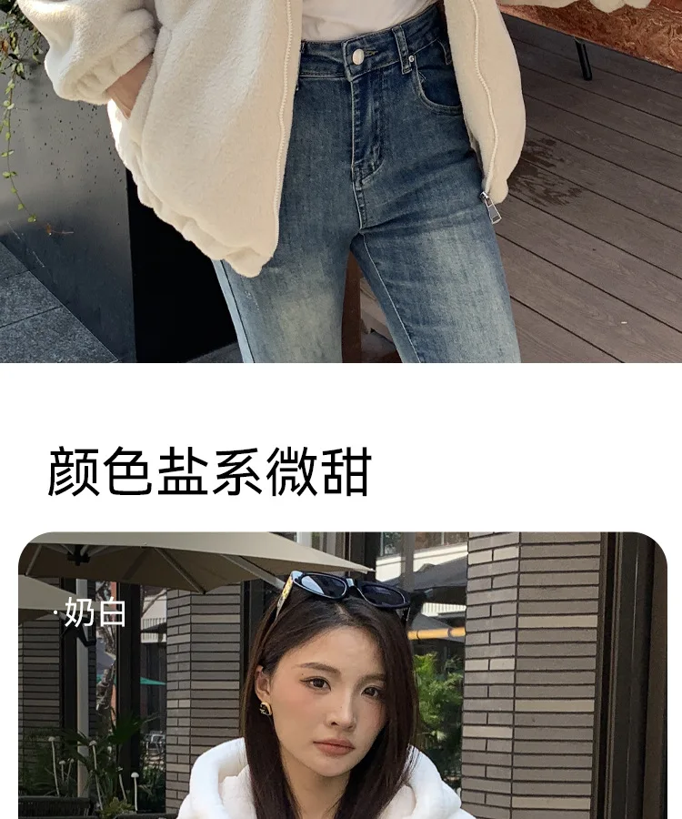 Casual Hooded Faux Rabbit Fur Coat for Women Autumn Winter 2026 Loose Fit Zipper Warm Jacket Female Soft Comfort Plush Jackets