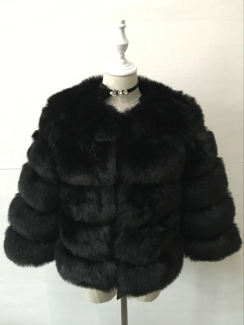 2025 Winter Women's Faux Fur Coar Plaid Solid Long Hair Artificial Fur Jacket For Female Comfortable Lady Faux Fox Fur Jacket